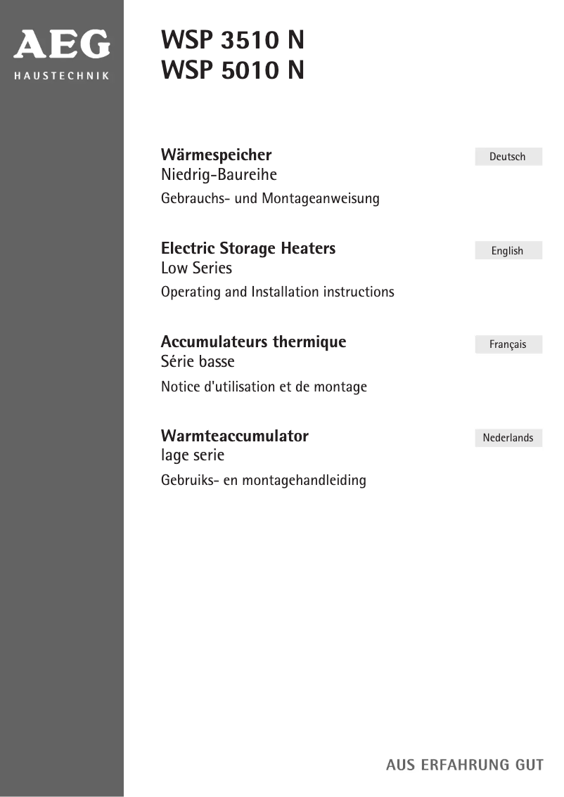 Imagen de la primera página del manual del dispositivo WSP 5010 N
