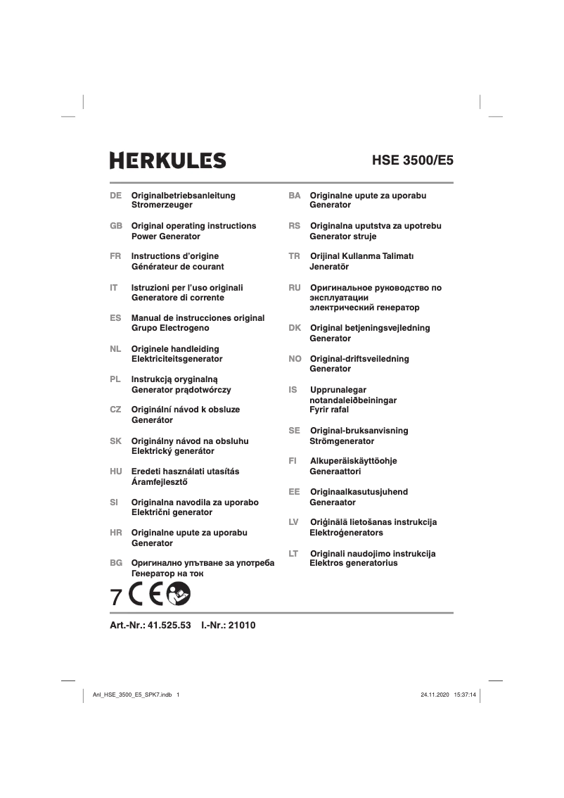 Página 1 del manual Manual de usuario Herkules HSE 3500/E5