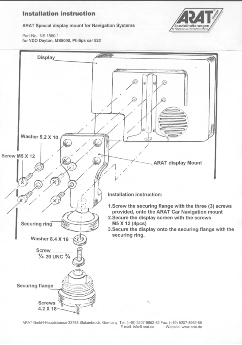 Página 1 del manual Manual de usuario Arat NS1550.1