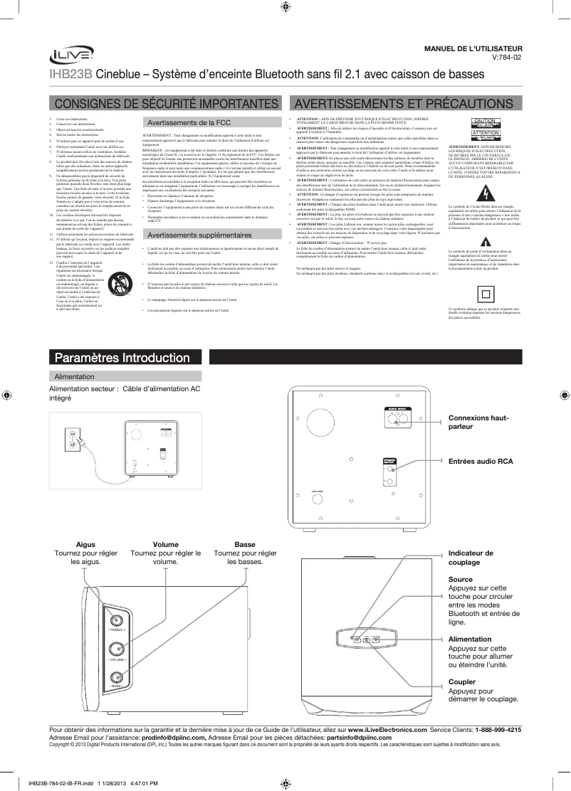 Imagen de la primera página del manual del dispositivo IHB23B