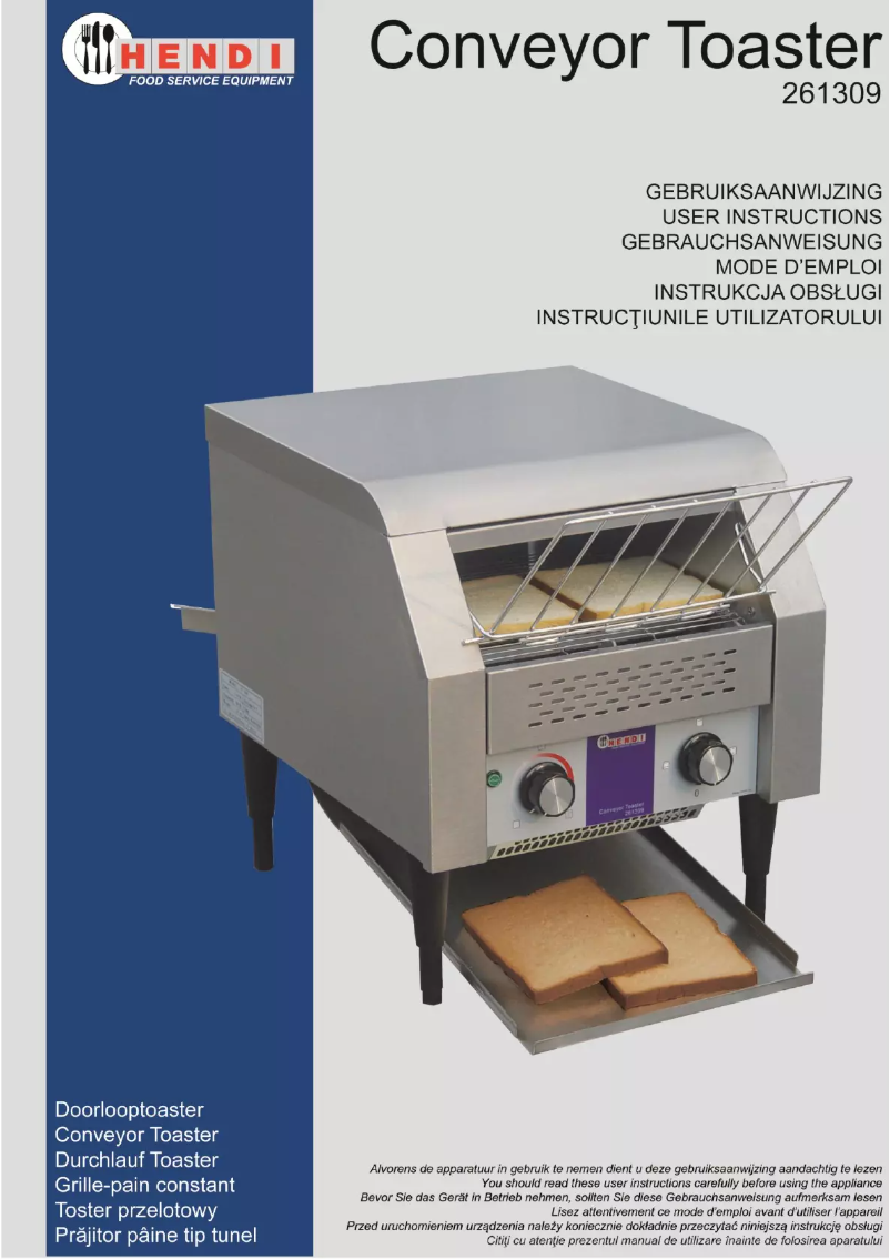Página 1 del manual Manual de usuario Hendi Converyor toaster 261309