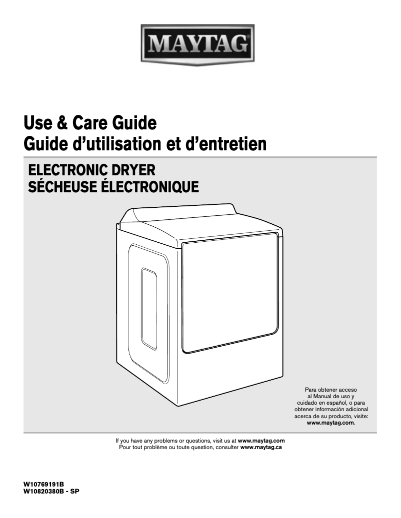 Página 1 del manual Manual de uso y mantenimiento Maytag MEDB955FC
