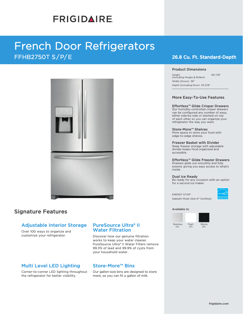 Imagen de la primera página del manual del dispositivo FFHB2750TE