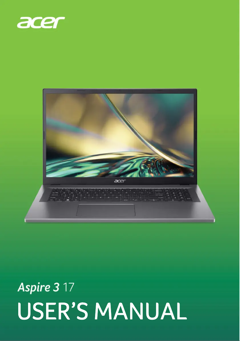 Imagen de la primera página del manual del dispositivo Aspire 3 17