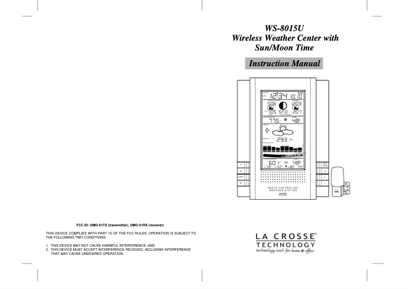 Imagen de la primera página del manual del dispositivo WS-8015U