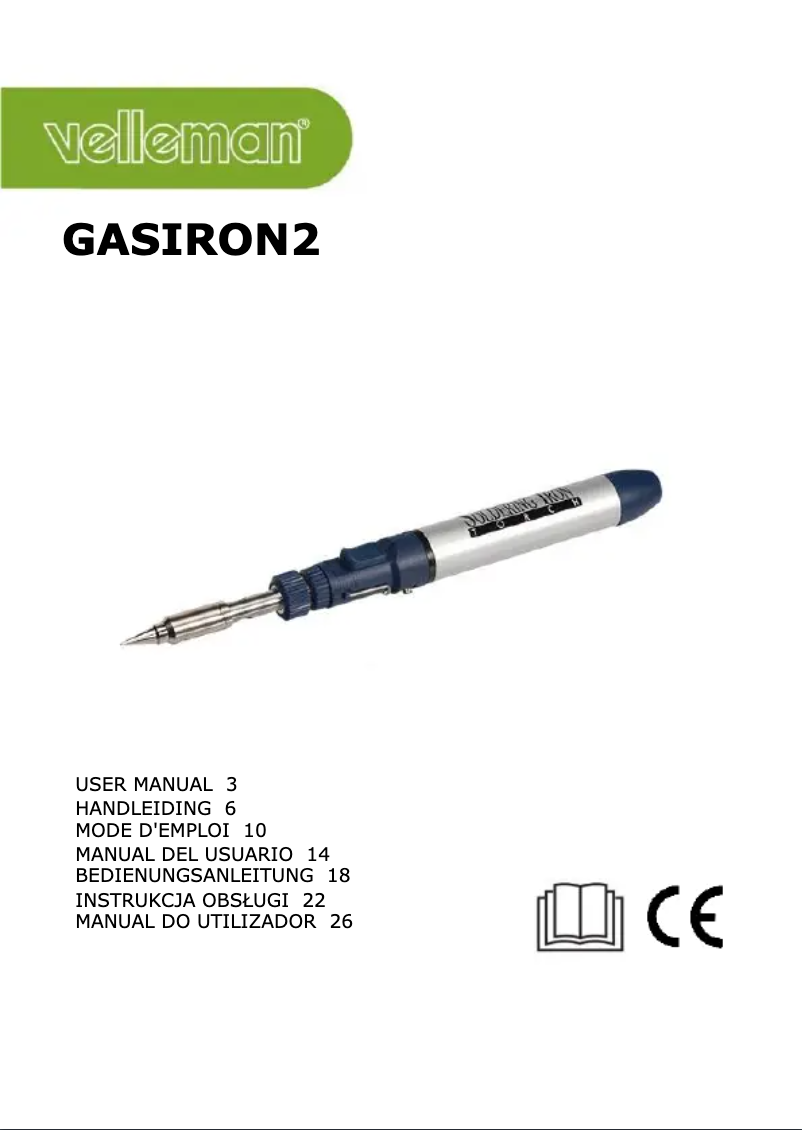 Imagen de la primera página del manual del dispositivo GASIRON2