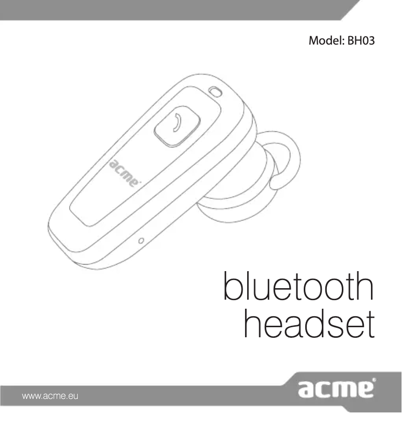 Página 1 del manual Manual de usuario Acme United BH03