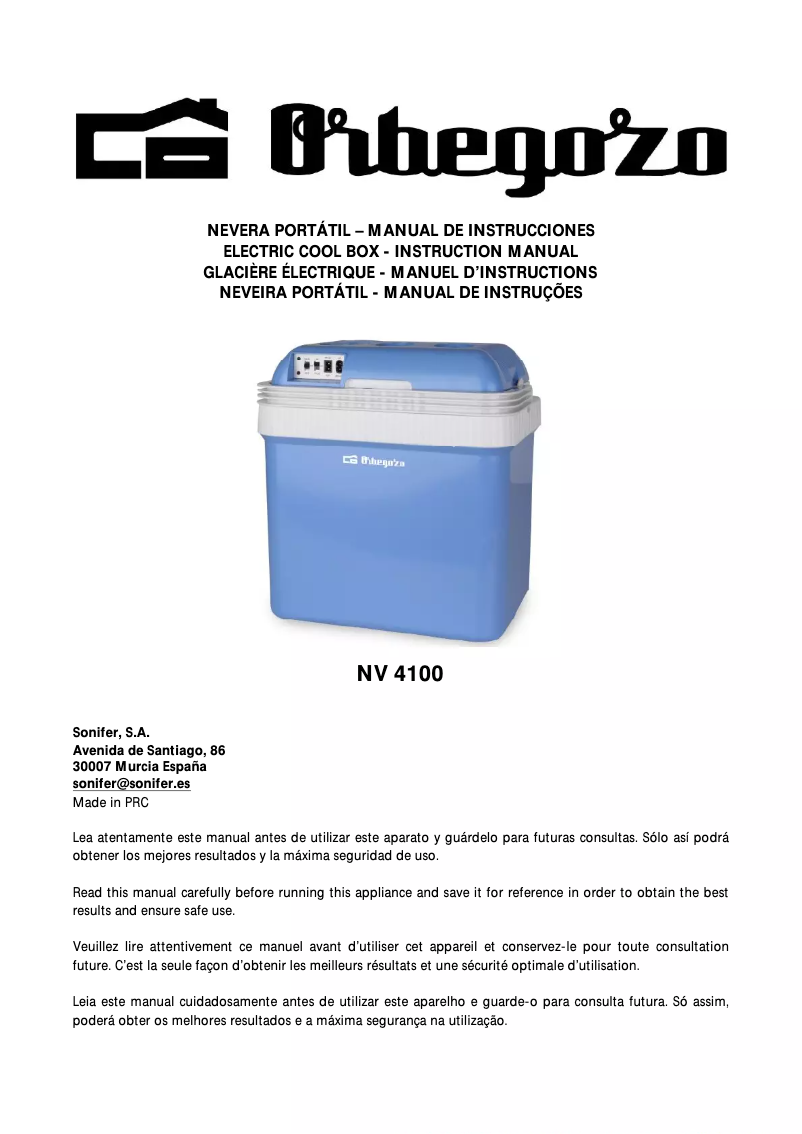 Imagen de la primera página del manual del dispositivo NV 4100 Box