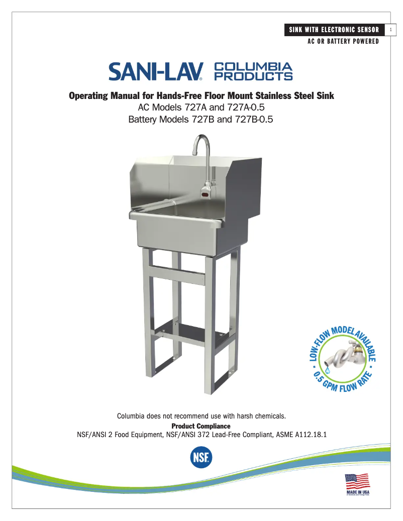 Imagen de la primera página del manual del dispositivo 727B