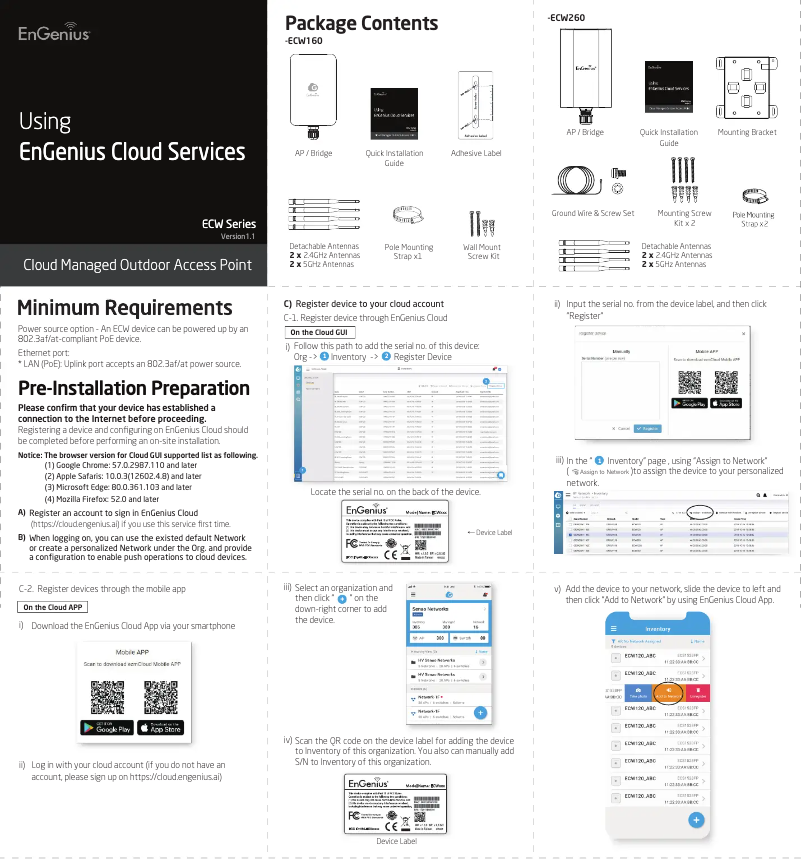 Imagen de la primera página del manual del dispositivo ECW260