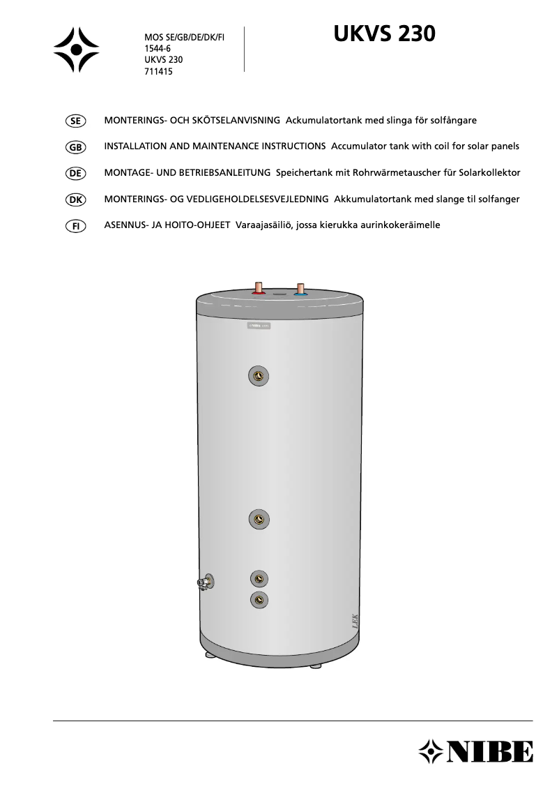 Imagen de la primera página del manual del dispositivo UKVS 230