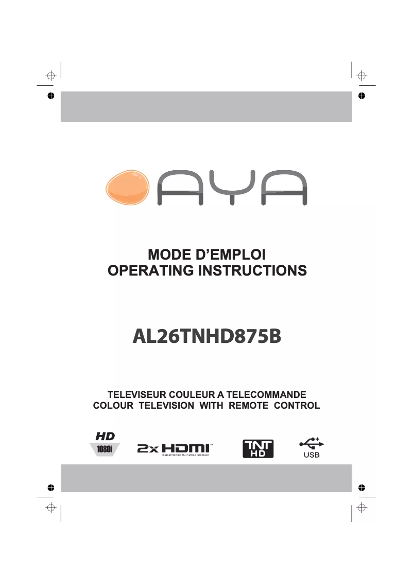 Página 1 del manual Manual de usuario AYA AL26TNHD875B