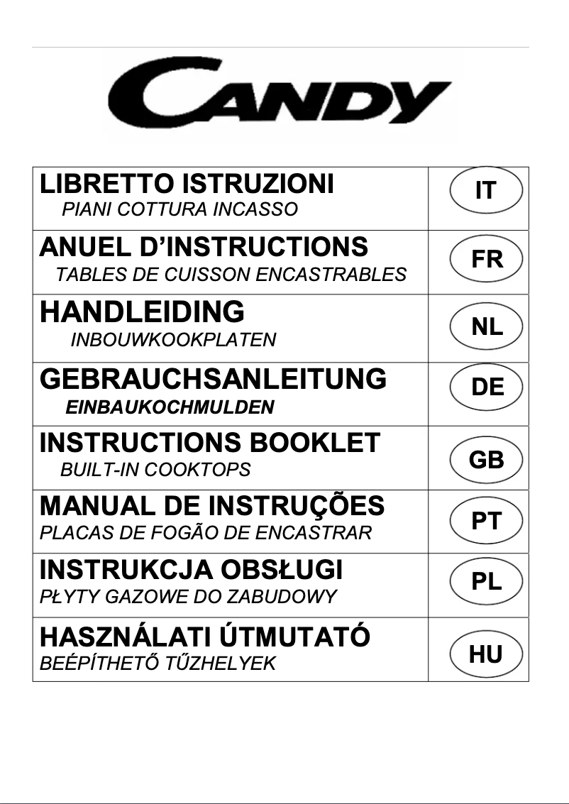 Página 1 del manual Manual de usuario Candy PL 40 AN GH