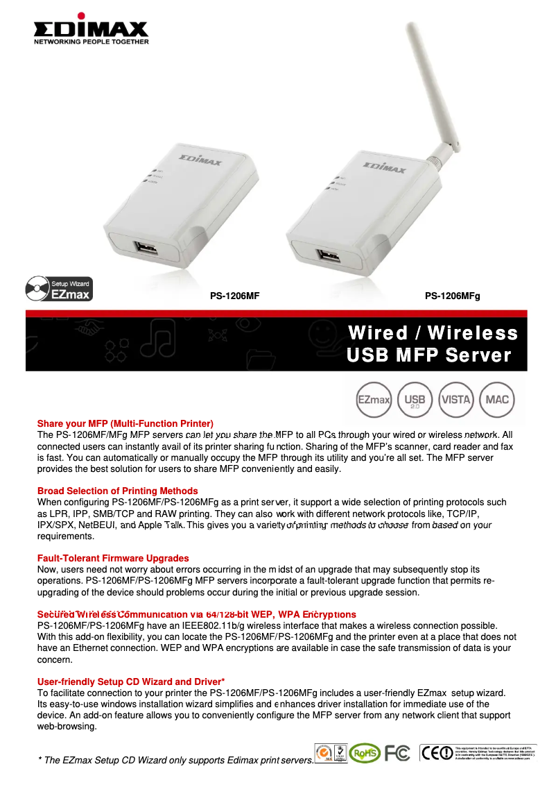 Imagen de la primera página del manual del dispositivo PS-1206MF