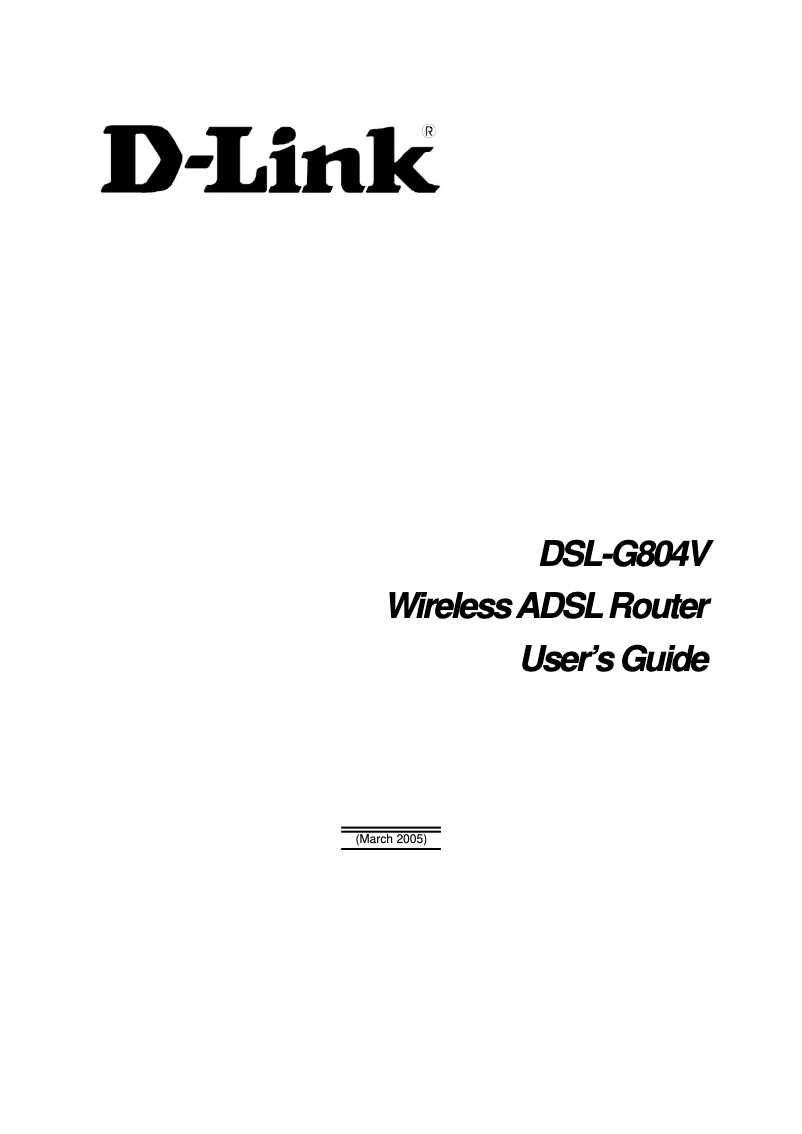 Imagen de la primera página del manual del dispositivo DSL-G804V