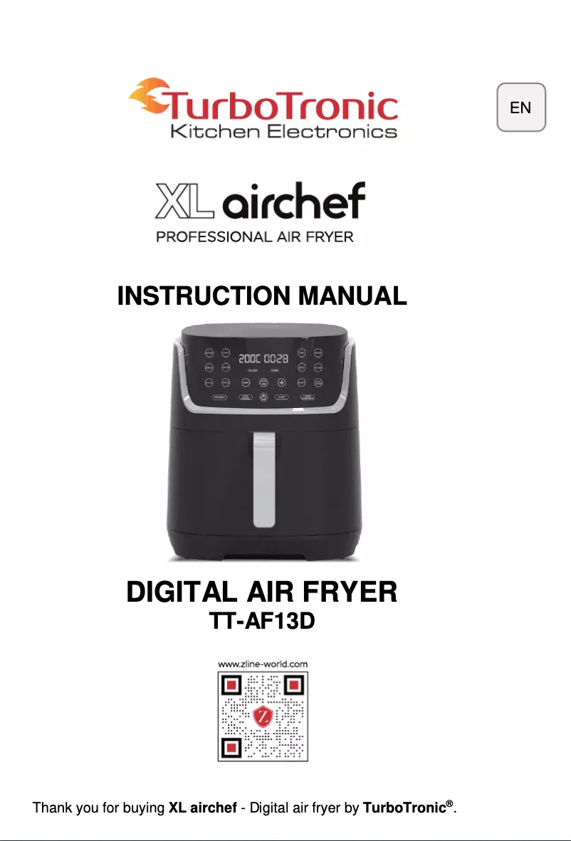 Imagen de la primera página del manual del dispositivo XL Airchef TT-AF13D