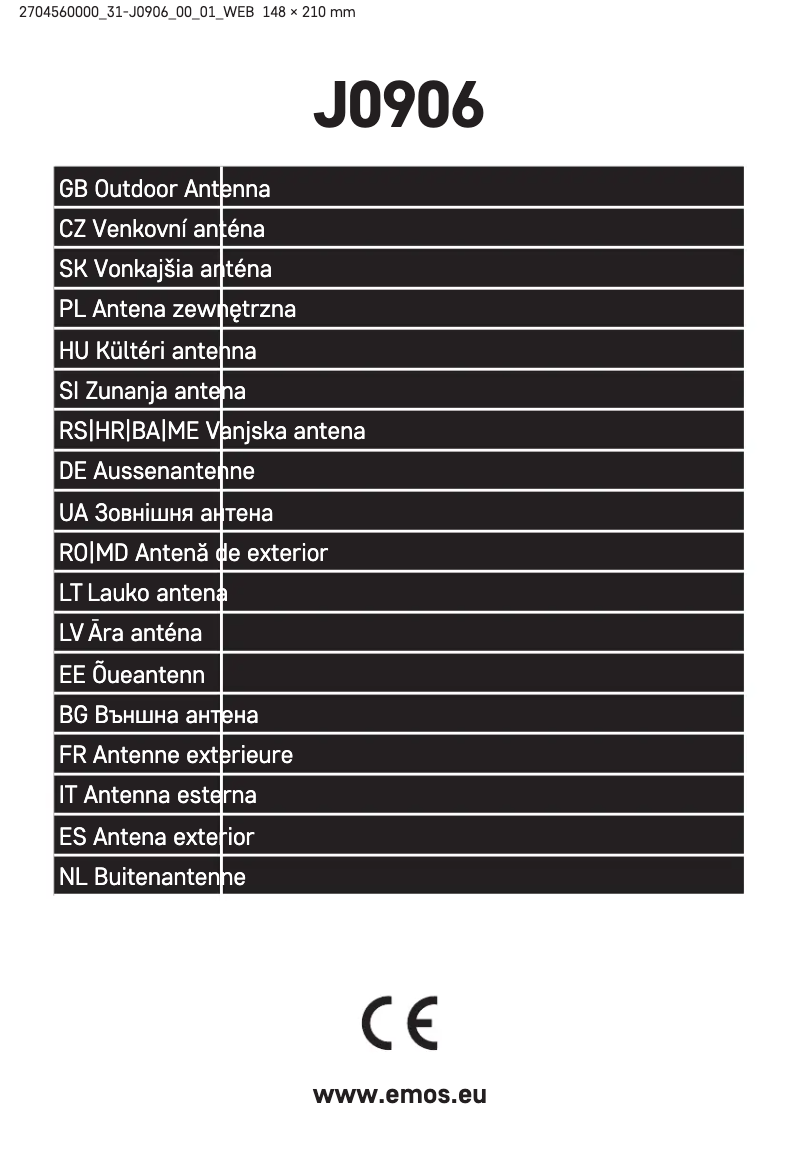 Imagen de la primera página del manual del dispositivo J0906