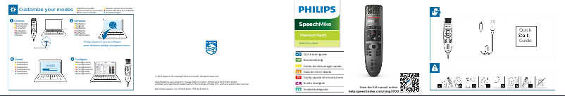 Imagen de la primera página del manual del dispositivo SpeechMike Premium Touch SMP3800