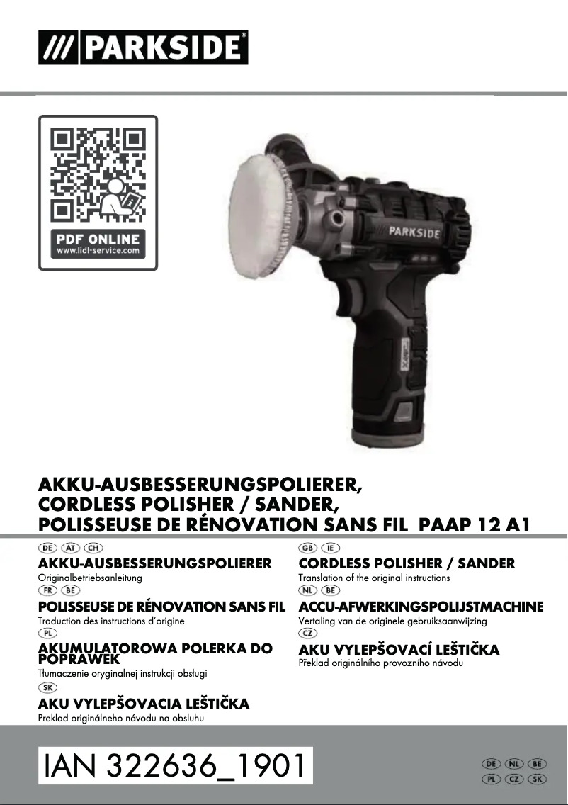 Imagen de la primera página del manual del dispositivo PAAP 12 A1