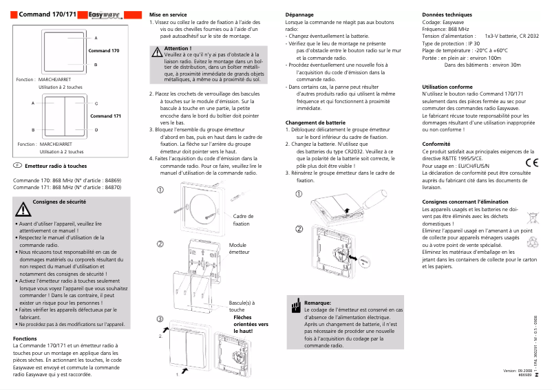 Página nº 1 - Manual de usuario Marantec Command 170 Easywave
