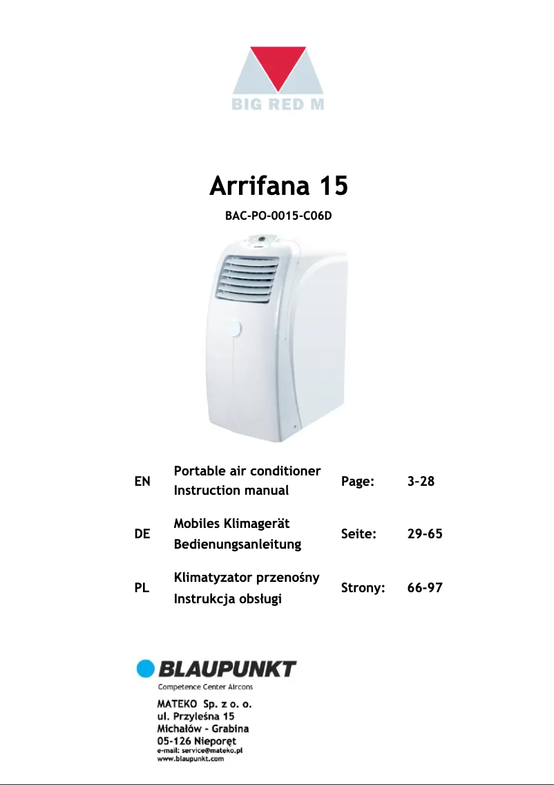 Imagen de la primera página del manual del dispositivo Arrifana 15