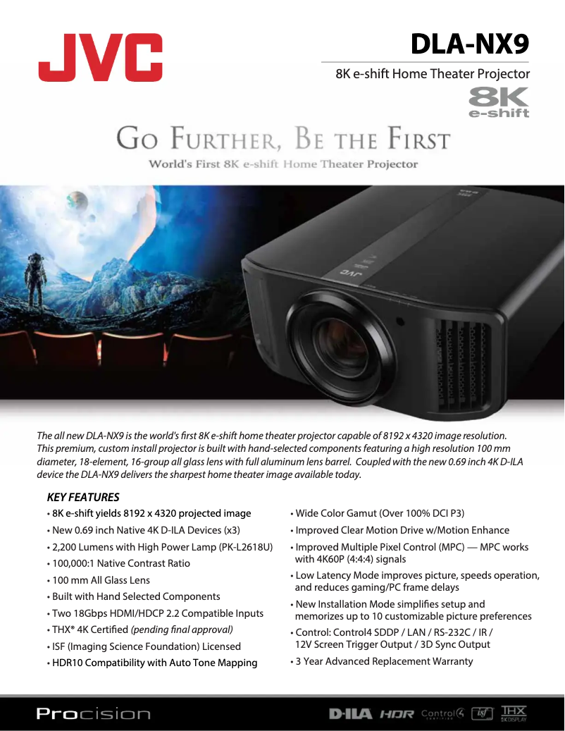 Imagen de la primera página del manual del dispositivo DLA-NX9R