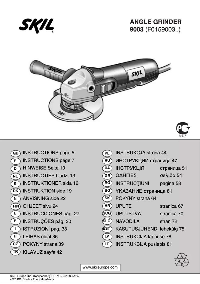 Imagen de la primera página del manual del dispositivo 9003 AD