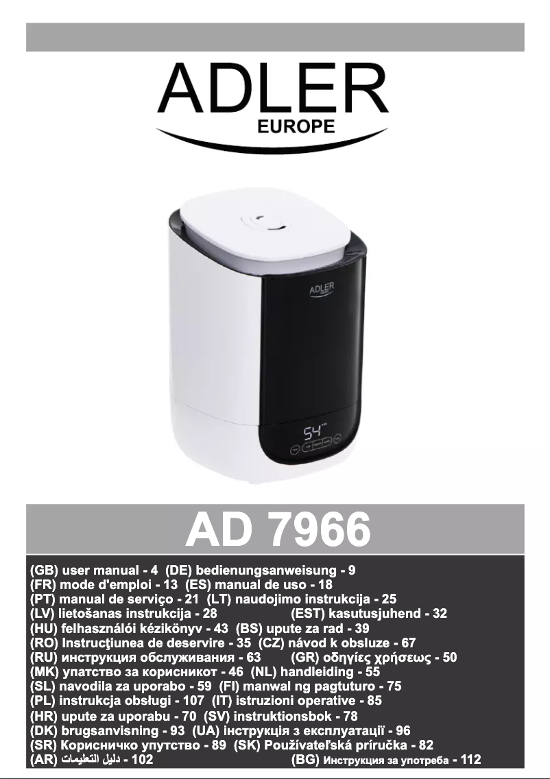Página 1 del manual Manual de usuario Adler AD 7966