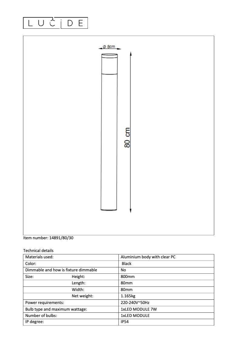 Página nº 1 - Manual de usuario Lucide Teo led 14891/80/30