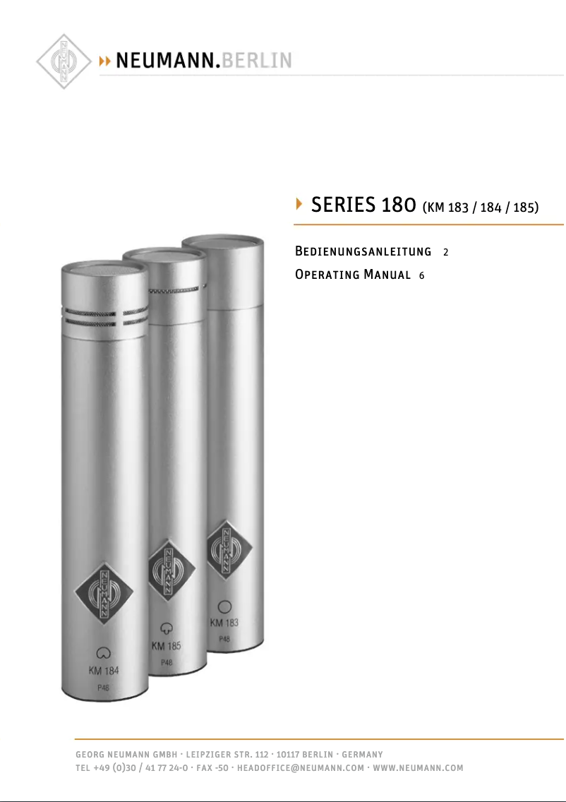 Imagen de la primera página del manual del dispositivo KM 185