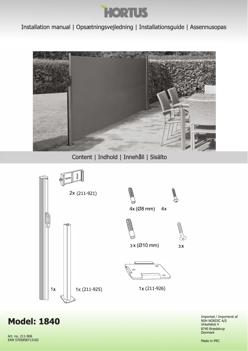 Imagen de la primera página del manual del dispositivo 211-906