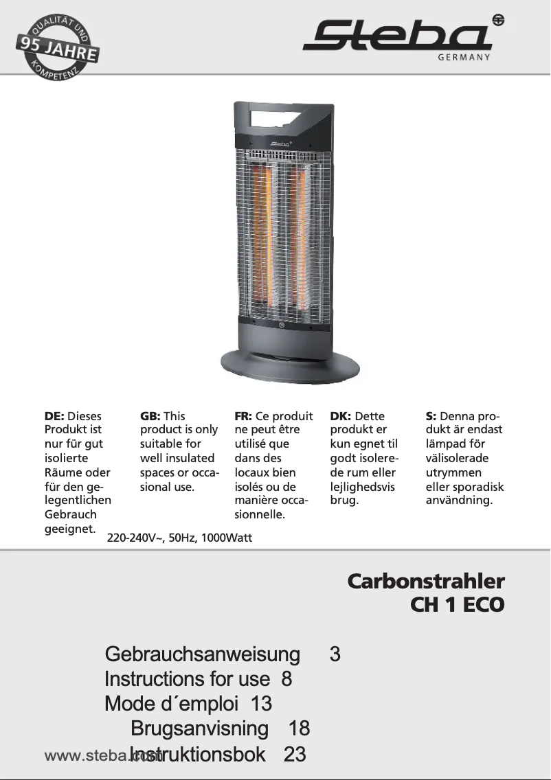 Imagen de la primera página del manual del dispositivo CH 1 ECO
