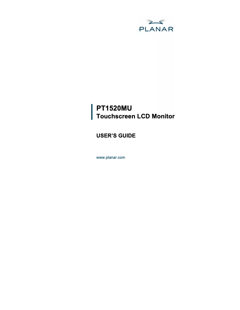 Página 1 del manual Manual de usuario Planar PT1520MU