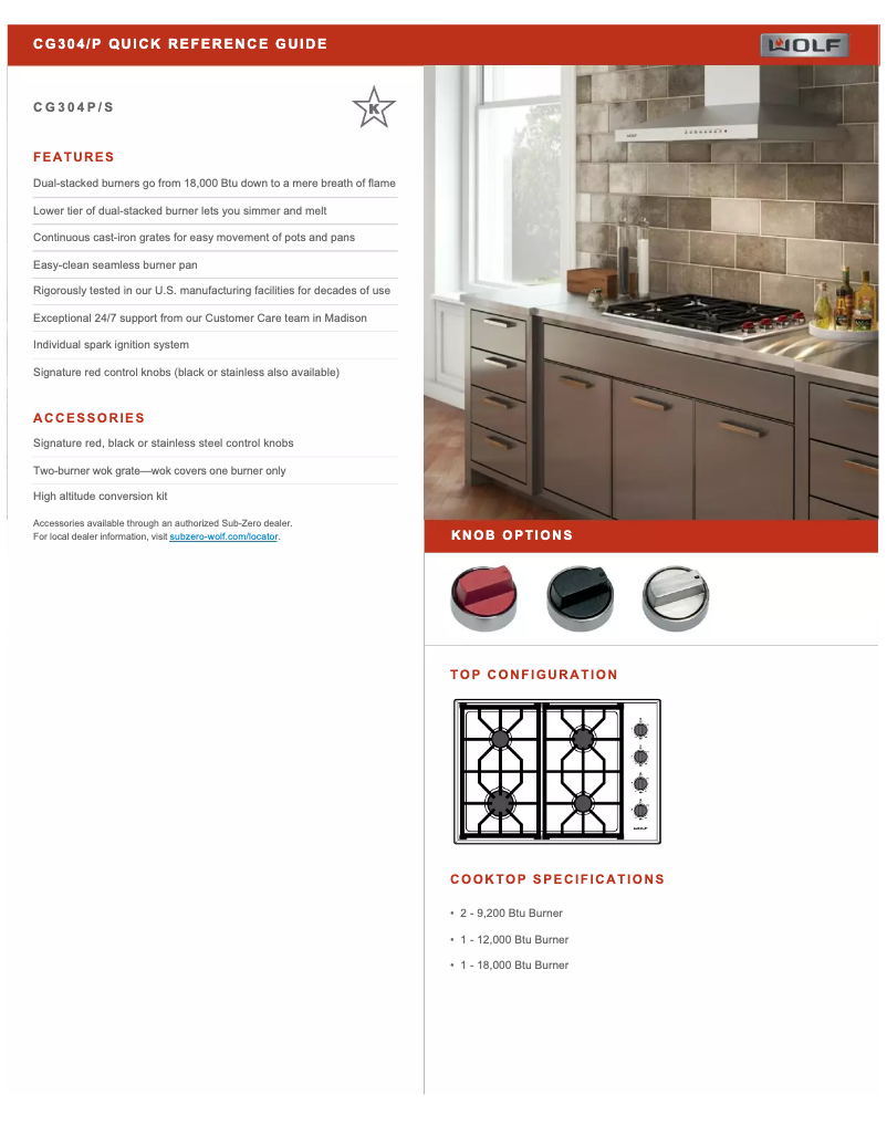 Página 1 del manual Ficha técnica Wolf CG304P