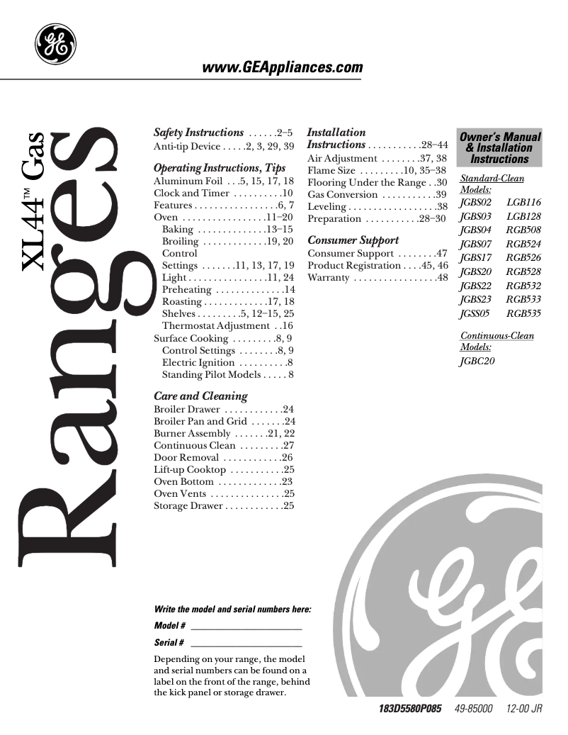 Imagen de la primera página del manual del dispositivo RGB532BEAAD
