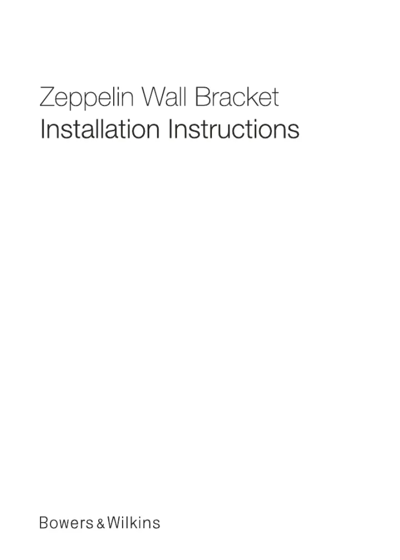 Página 1 del manual Manual de usuario Bowers & Wilkins Zeppelin Wall Bracket