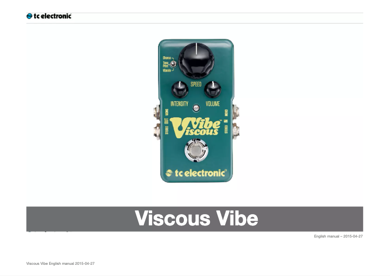 Imagen de la primera página del manual del dispositivo Viscous Vibe