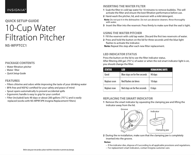 Página nº 1 - Manual de usuario Insignia NS-WFPTCC1