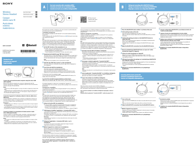 Imagen de la primera página del manual del dispositivo MDR-ZX330BT
