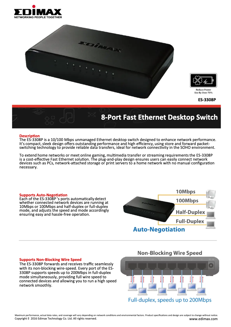 Página nº 1 - Ficha técnica Edimax ES-3308P