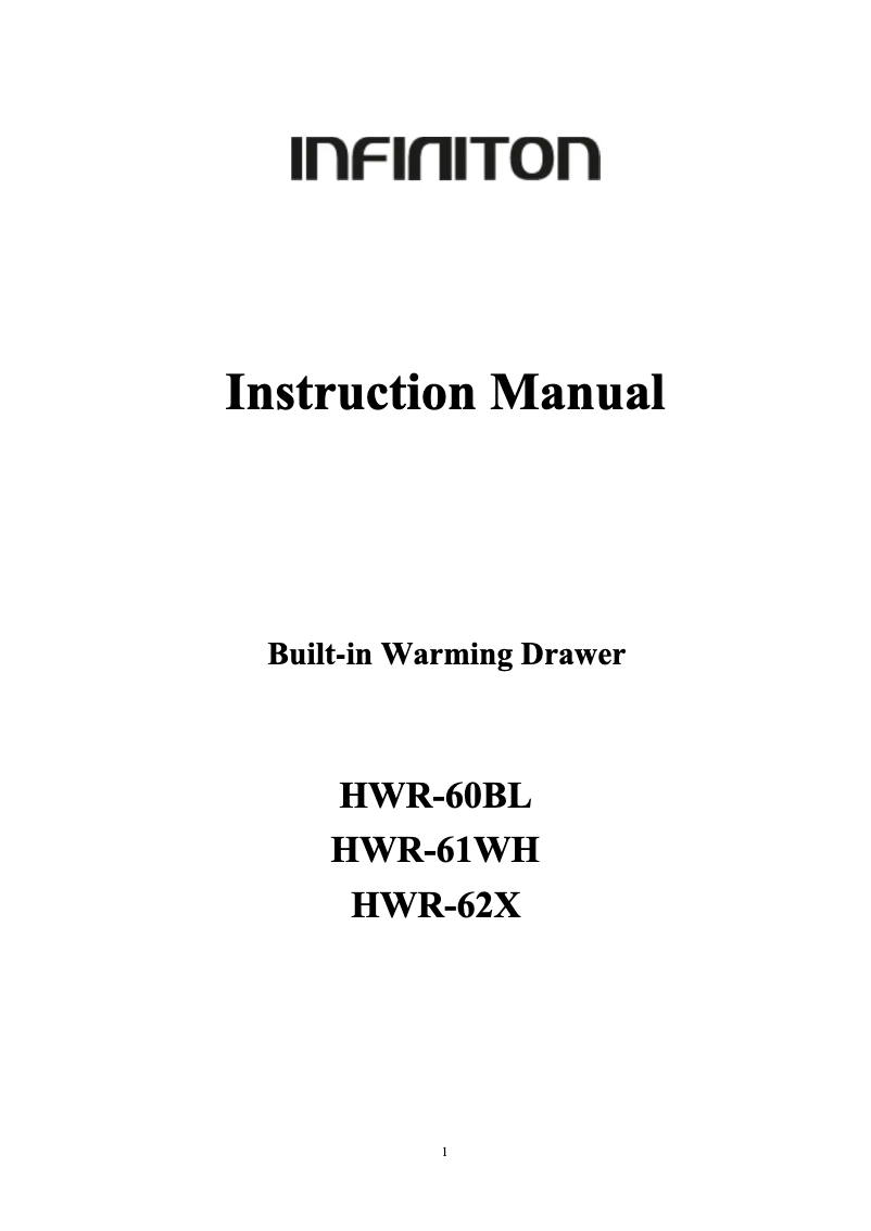 Página 1 del manual Manual de usuario Infiniton HWR-61WH