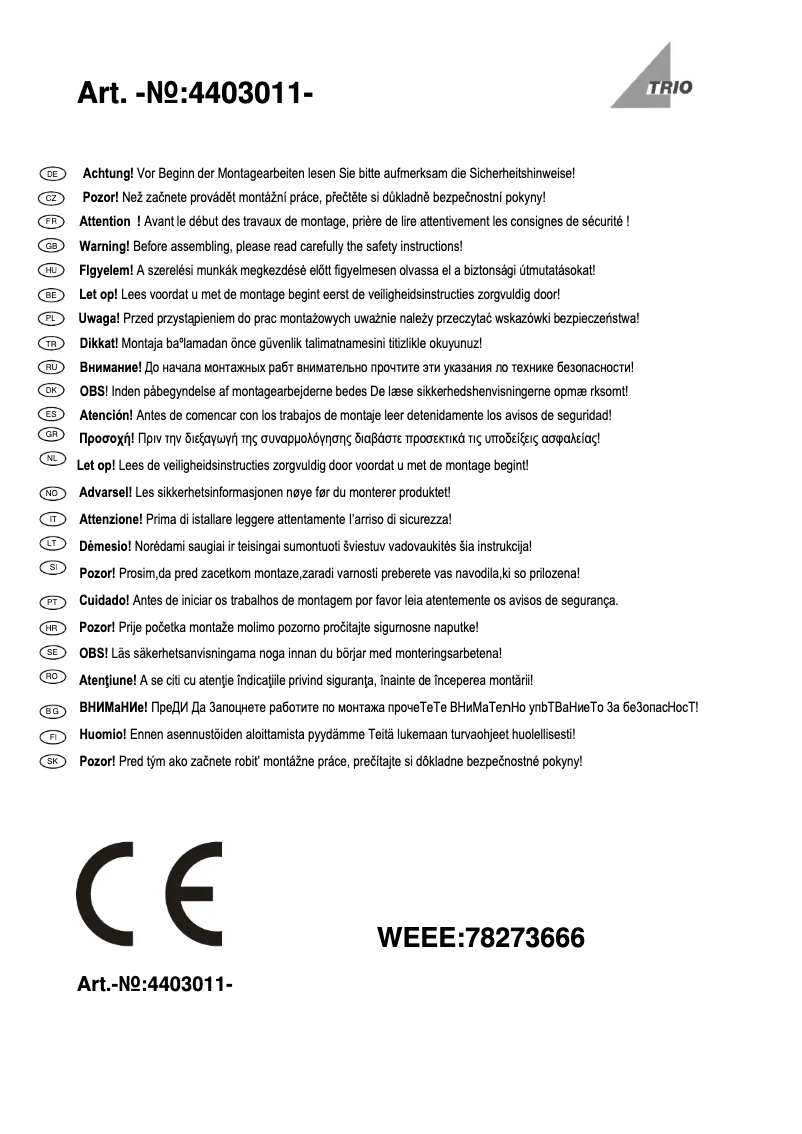 Imagen de la primera página del manual del dispositivo Salido 4403011-08