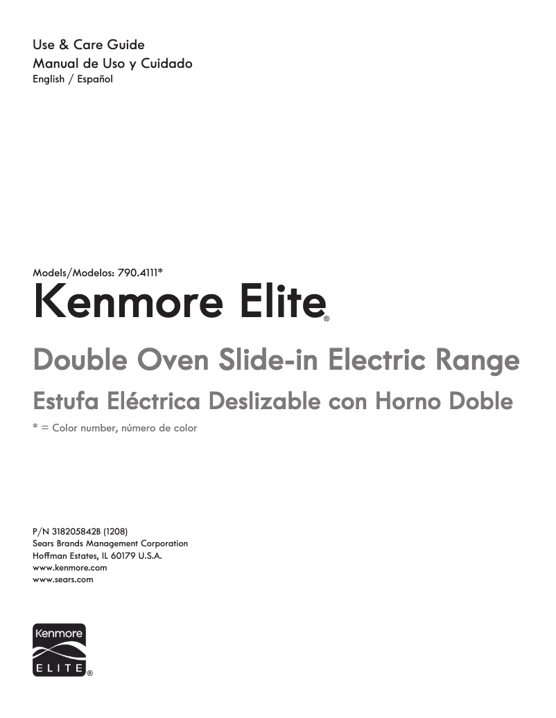 Página 1 del manual Manual de usuario Kenmore Elite 790.4111