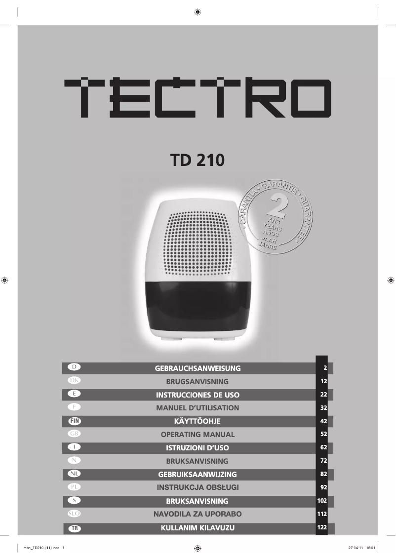 Página 1 del manual Manual de usuario Tectro TD210