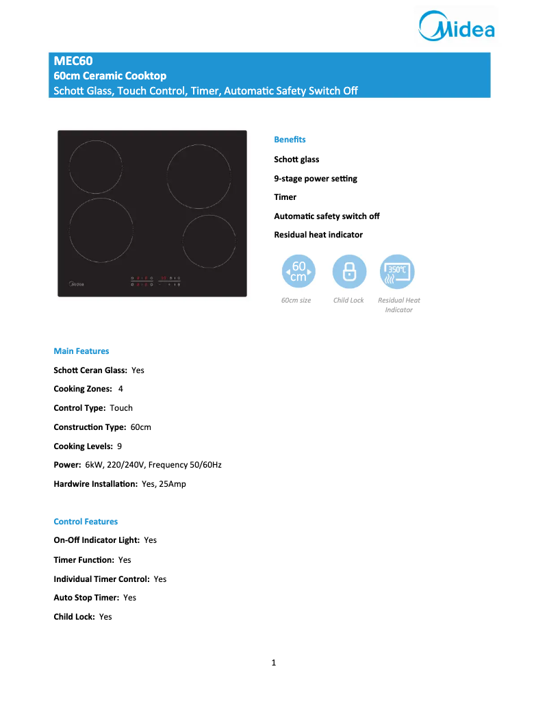 Imagen de la primera página del manual del dispositivo MEC60