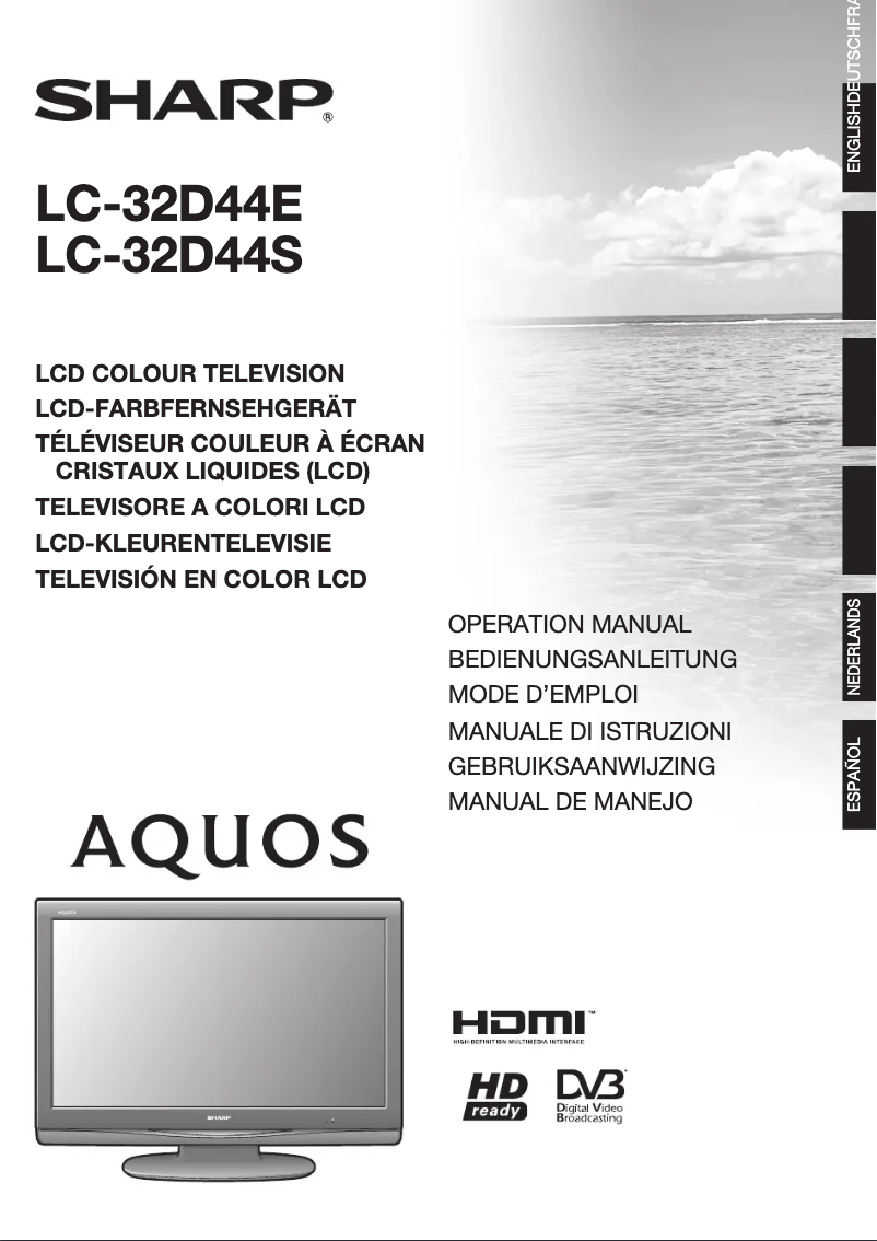 Página 1 del manual Manual de usuario Sharp LC-32D44E-GY