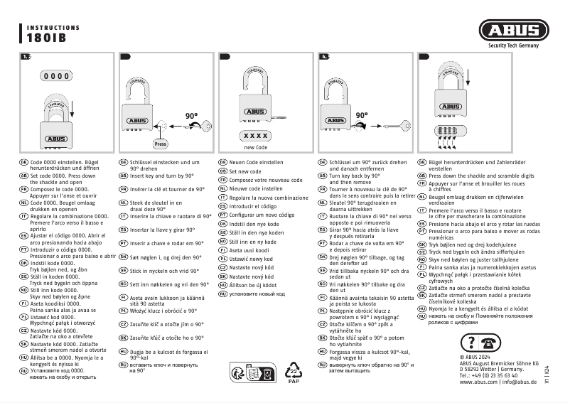 Imagen de la primera página del manual del dispositivo 180IB