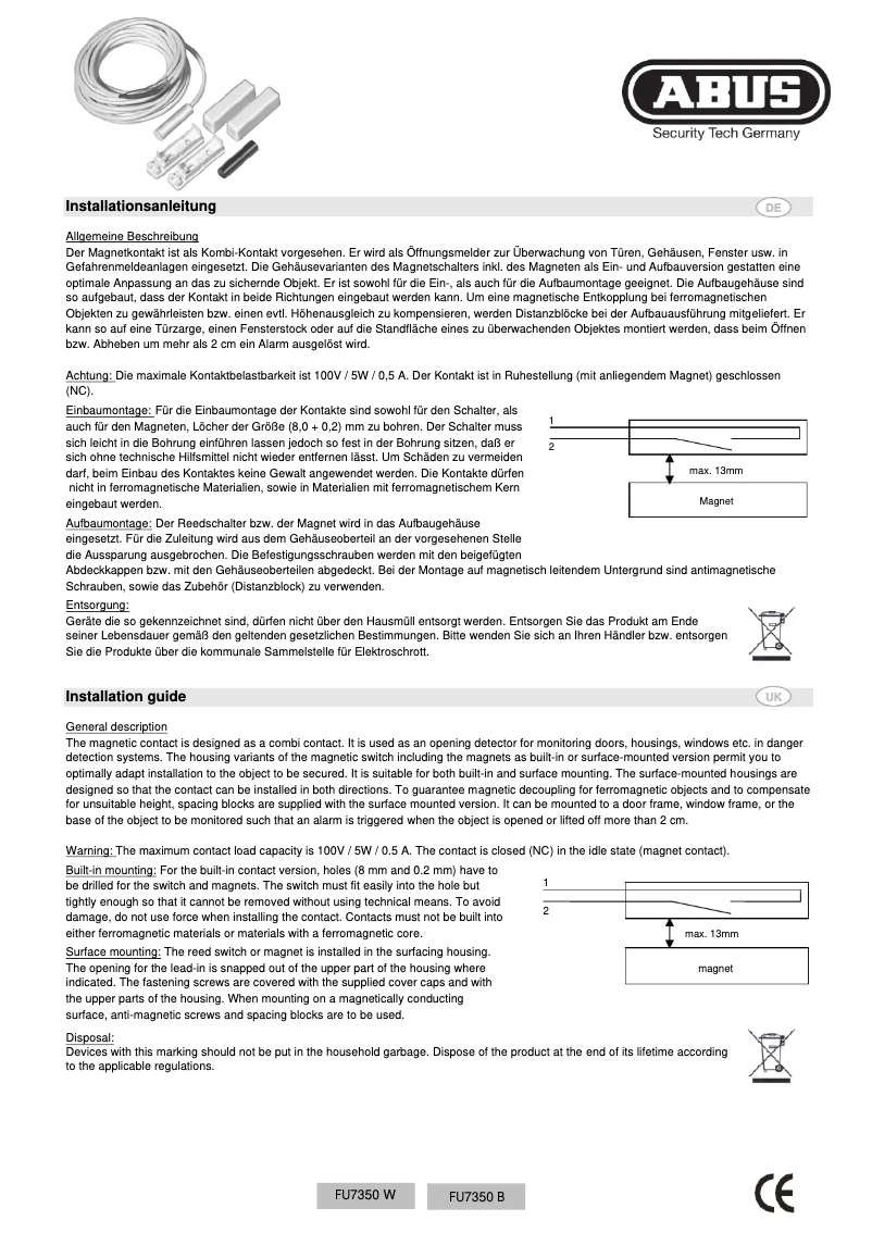 Página 1 del manual Manual de usuario Abus FU7350W