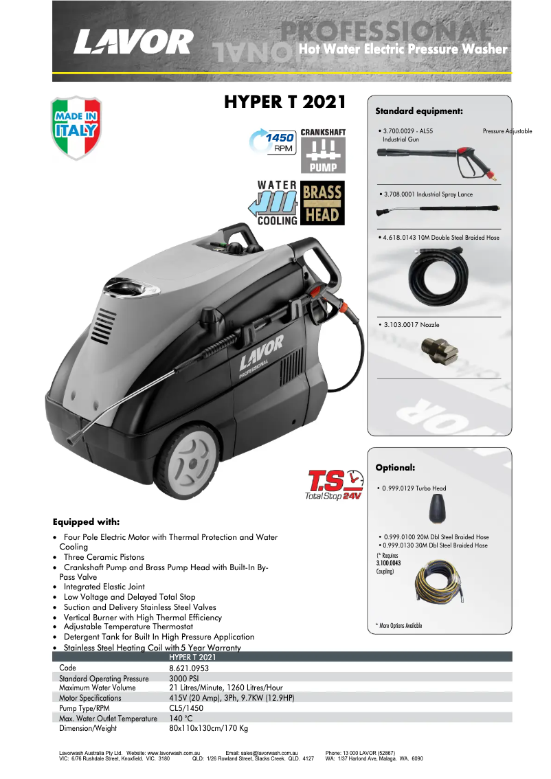 Página nº 1 - Ficha técnica Lavorwash Hyper T