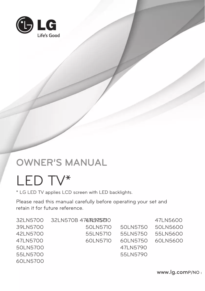 Imagen de la primera página del manual del dispositivo 50LN5710